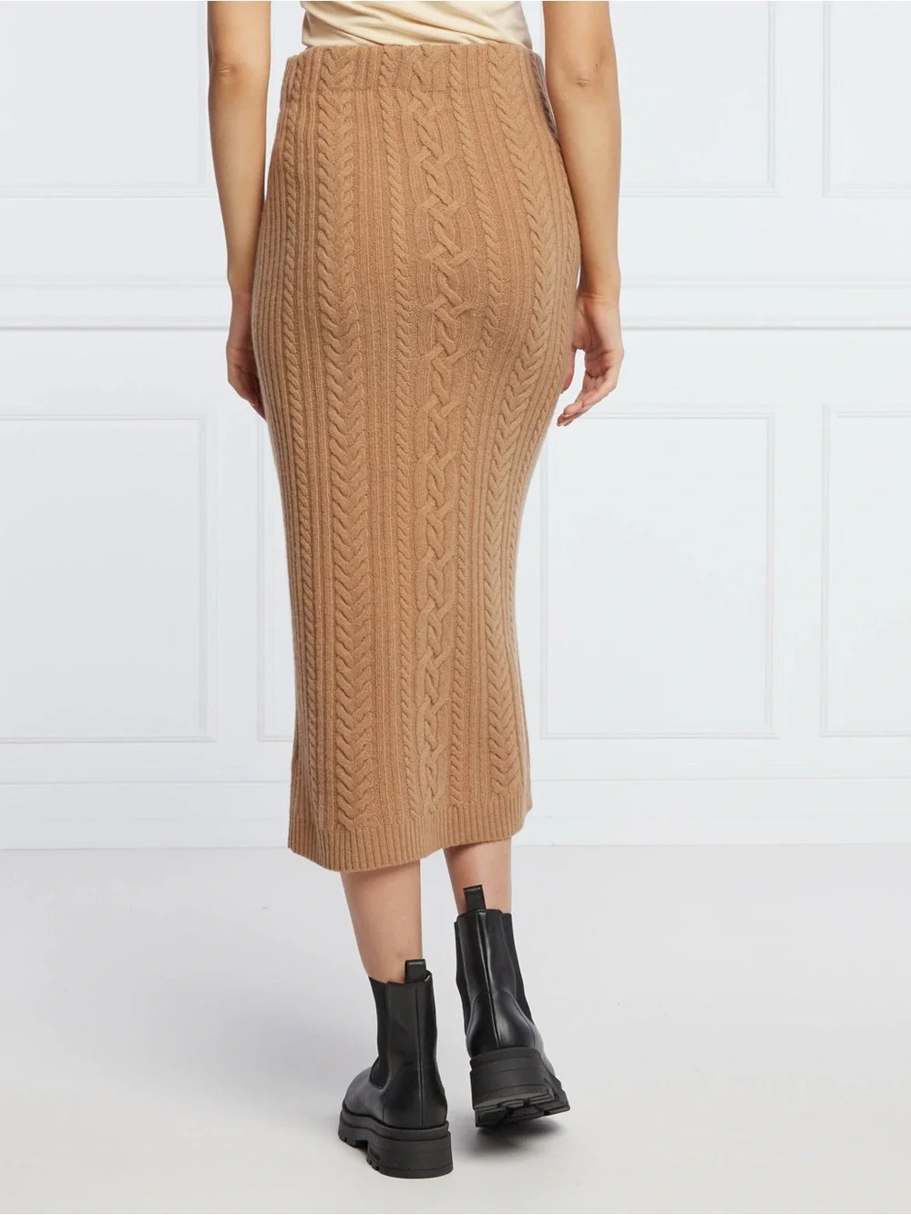 LAUREN Ralph Lauren Cable Knit Wool-Cashmere Midi Pencil Skirt